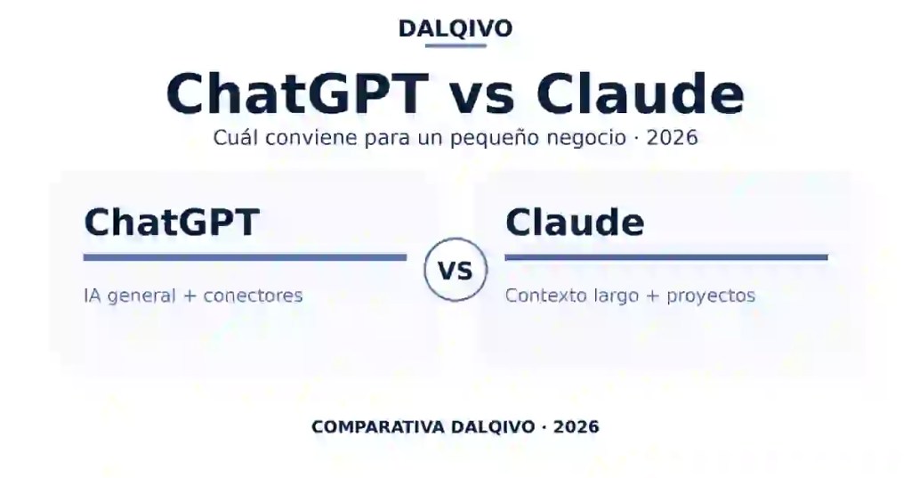 Comparativa DALQIVO de ChatGPT vs Claude en 2026 para pequeños negocios