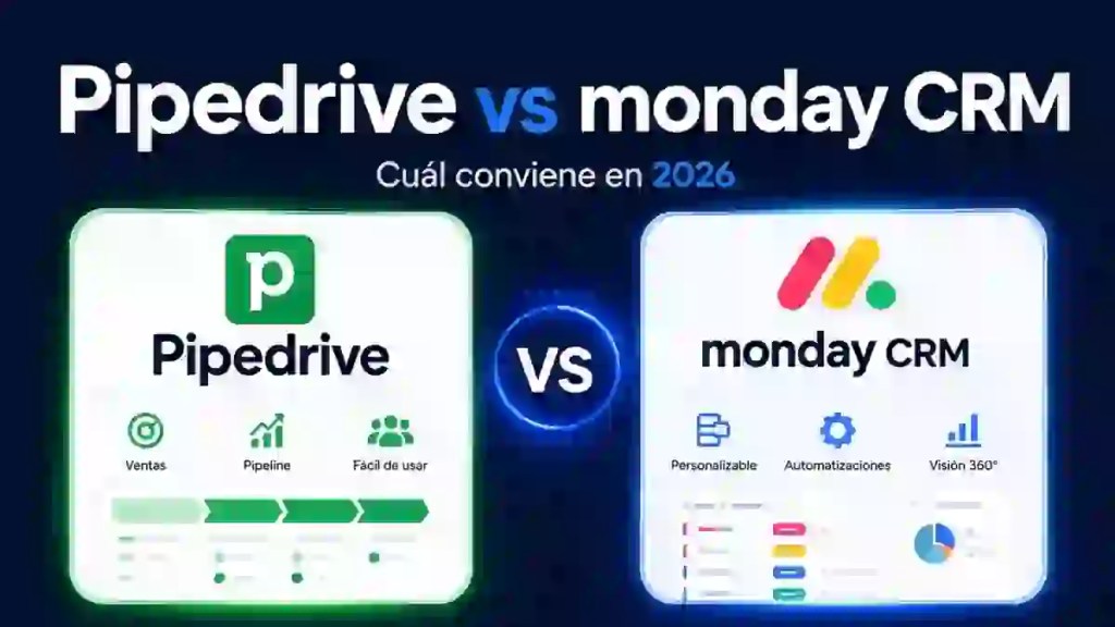 Pipedrive vs monday CRM en 2026 para pequeñas empresas